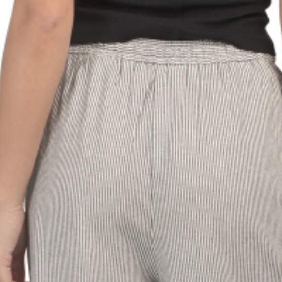 New! Max Studio Linen Wide Leg  Waist Tie Striped Pants with pockets 255 2M7 - Picture 5 of 5